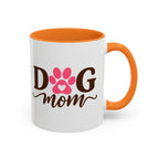 Dog Mom Mug with Pink Paw - because every paw print leaves a little love behind. Select 11 oz or 15 oz
