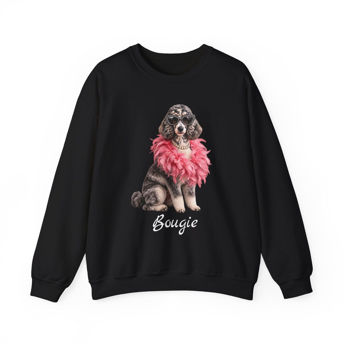 Bougie Doodle Sweatshirt - Funny Goldendoodle Crewneck - Glam Dog with Sunglasses - Sassy Doodle Mom Gift - Fashionista Dog Lover Pullover