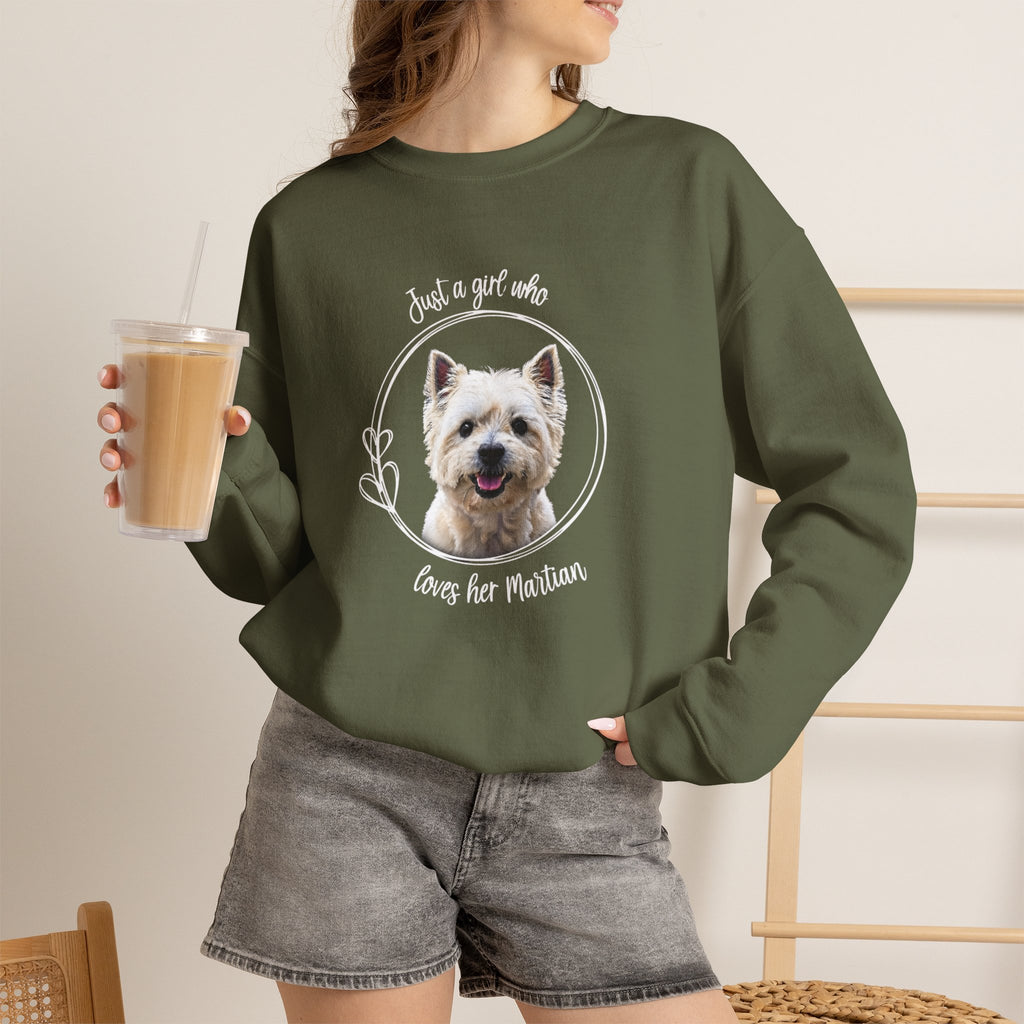 I'm Just a Girl Who Loves  Her Martian Sweatshirt - A bond between a gal and her favorite dog