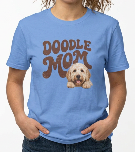 Retro Doodle Mom T-Shirt - Groovy style. Doodle love. Momma pride.