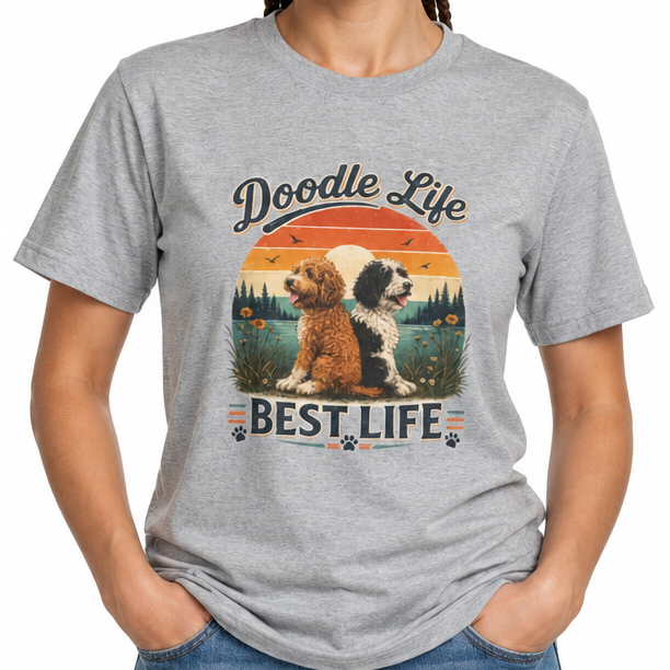Doodle Life Best Life Shirt - Goldendoodle Mom T-Shirt -  Labradoodle Gift Tee - Doodle Dog Lover Sweatshirt - Dog Mom Gift - Cute Doodle Tee