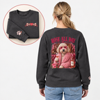 Rosé All Day Doodle Mom Sweatshirt, Vintage Dog Lover Crewneck, Pink Doodle Graphic, Gift for Wine & Doodle Lovers