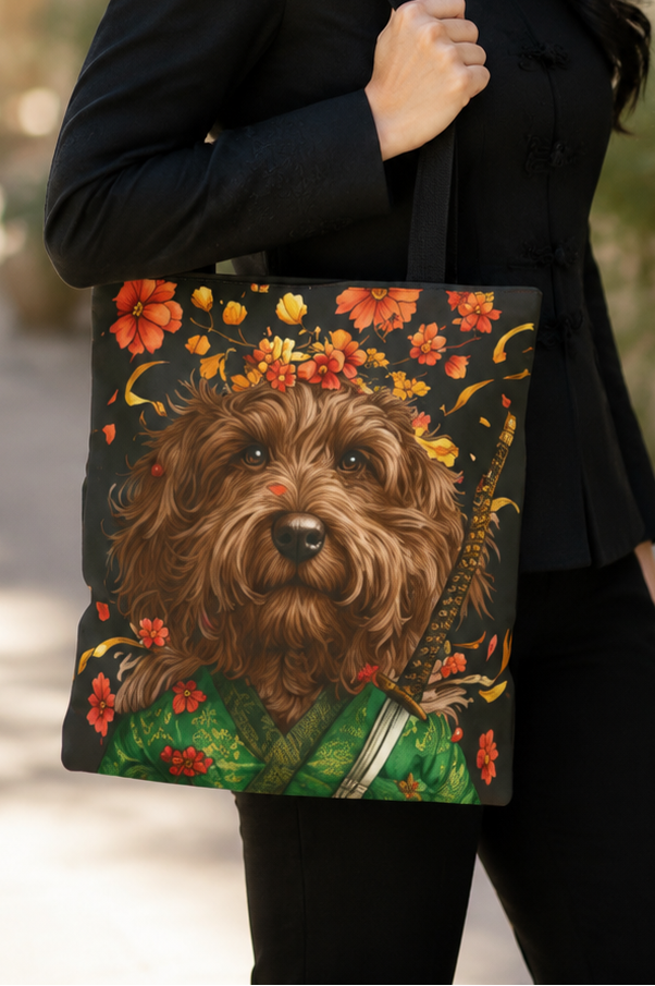 Samurai Doodle Tote Bag, My Doodle Has Samurai Spirit - Unique Doodle Mom Bag