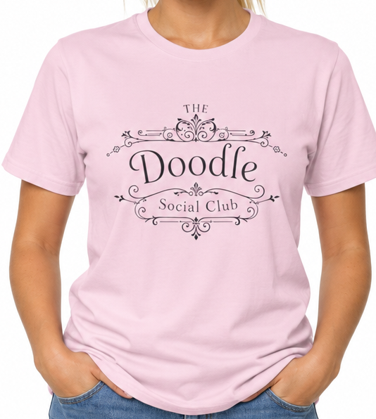 The Doodle Social Club T-Shirt – Funny Doodle Mom Graphic Tee – Exclusive Dog Lover Club Shirt