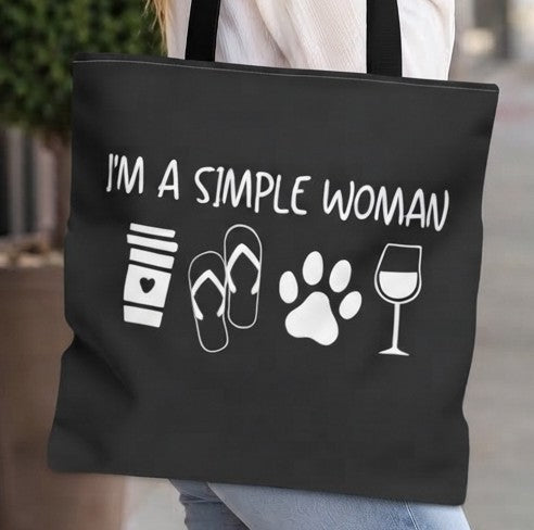 Doodle Dog Gift - I’m a Simple Woman Tote Bag  - Funny Labradoodle - Berendoodle - Sheepadoodle Tote