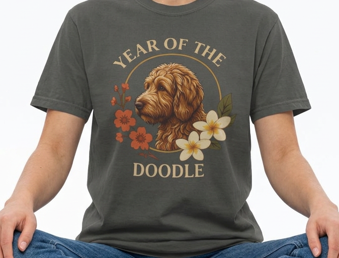 Year of the Doodle T-Shirt – Doodle Dog Mom Graphic Tee – Goldendoodle Lover Shirt